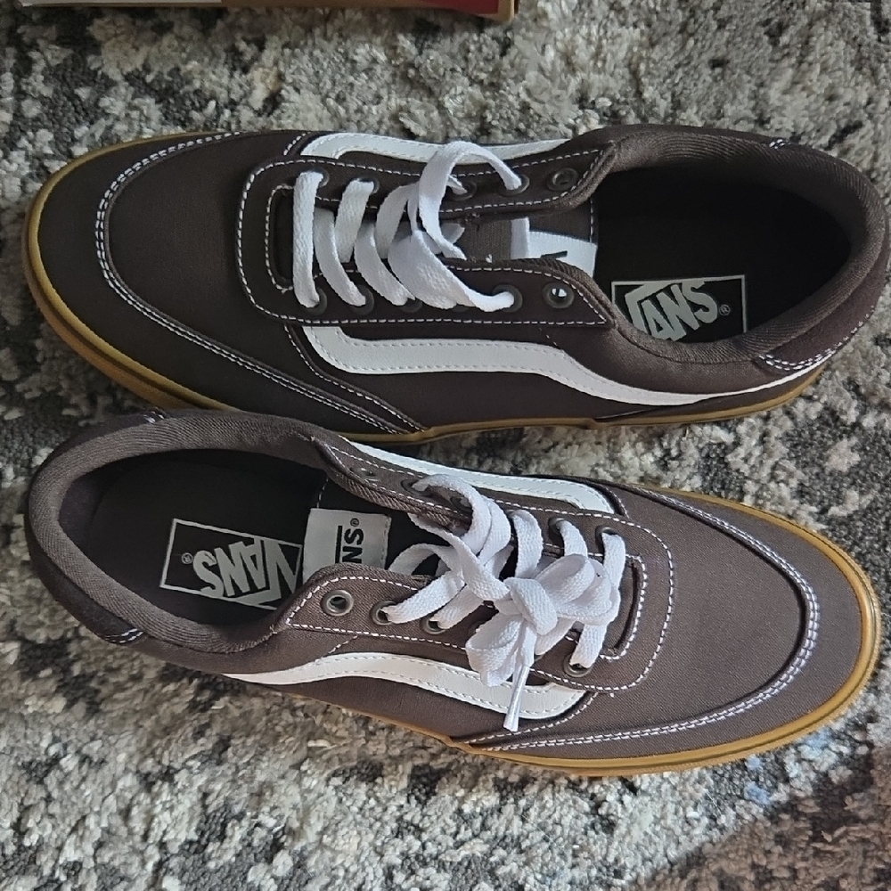 Vans Brown and White Skate Sneakers - Picture 6 of 9